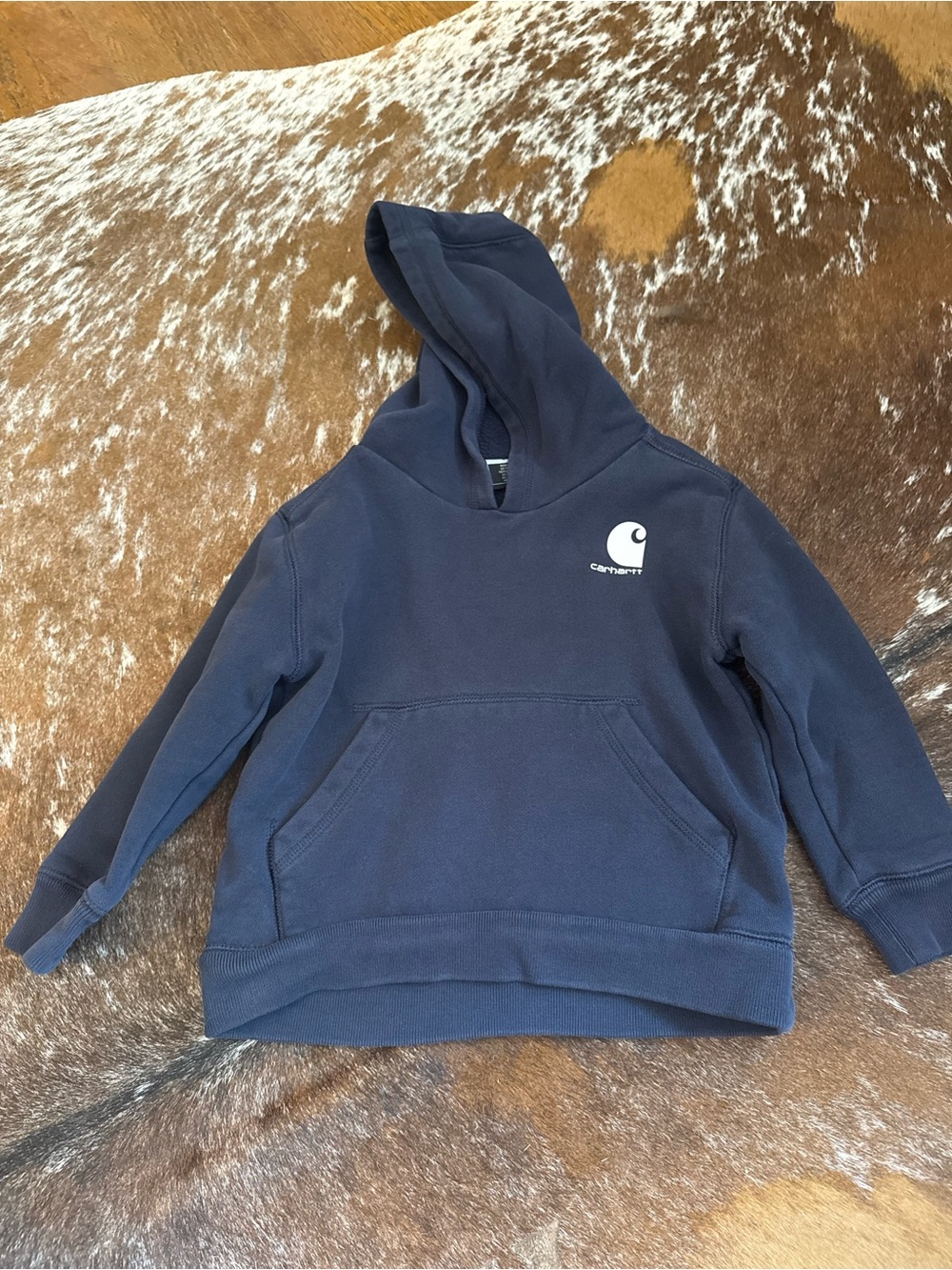Carhartt Kids Hooded Pullover Sweatshirt in Navy with White Logo